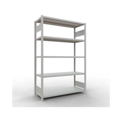 4004514294715 - Schulte MULTIplus250 Steckregal Grundregal 5 Fachböden bis 250 kg je Fachboden werkzeuglos montierbar B 1300 x T 500 x H 2000 lichtgrau