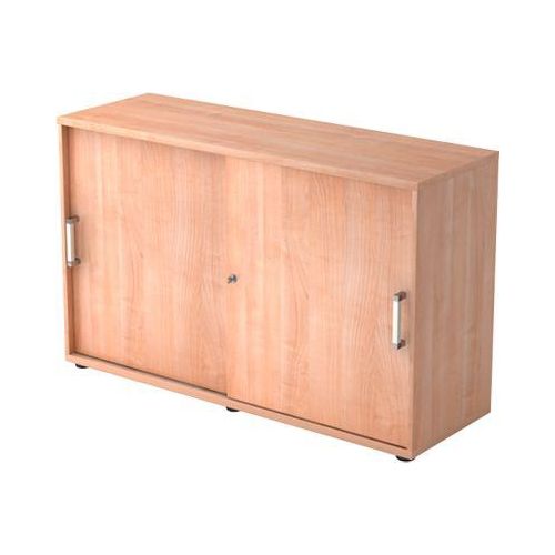 4032062131367 - Schiebetürenschrank TARVIS 2 Ordnerhöhen B 1200 x T 400 x H 748 mm abschließ- & stapelbar Nussbaum-Dekor