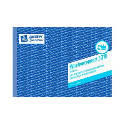 4004182013106 - Wochenrapport 1310 A5 1-fach mit Blaupapier 100 Blatt 4004182013106 AVERY Zweckform