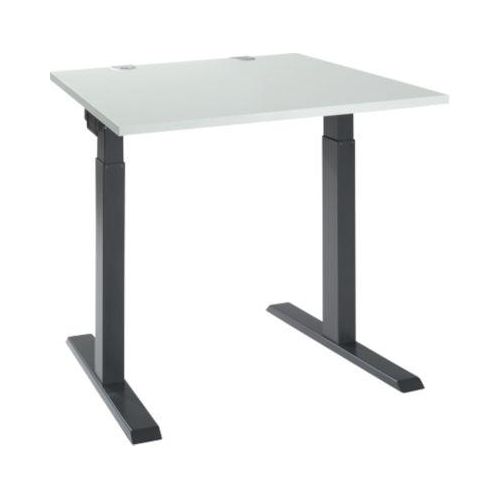 4251898819489 - Select Schreibtisch ERGO-T 20 Quadrat T-Fuß B 800 x T 800 x H 675-895 mm lichtgrau anthrazit