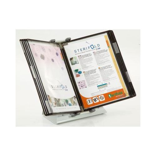 3377994341578 - Antibakterielles Sichttafelsystem Sterifold Tischständer mit 10 Tafeln im Format A4 erweiterbar schwarz