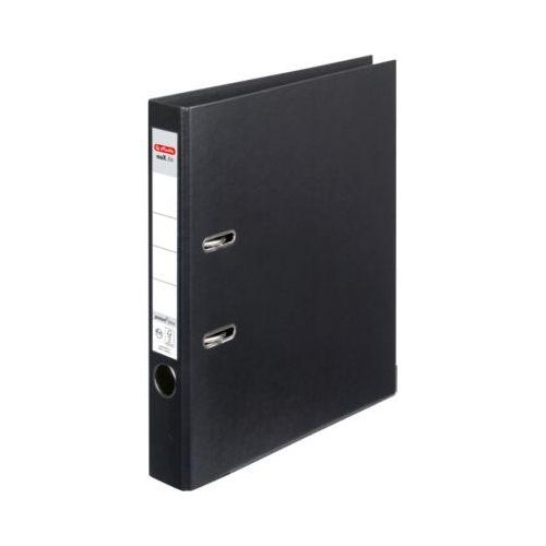 4008110308401 - herlitz maXfile Ringbuch DIN A4 50 mm Schwarz 2 Ringe Pappkarton PP (Polypropylen) Texturiert Hochformat