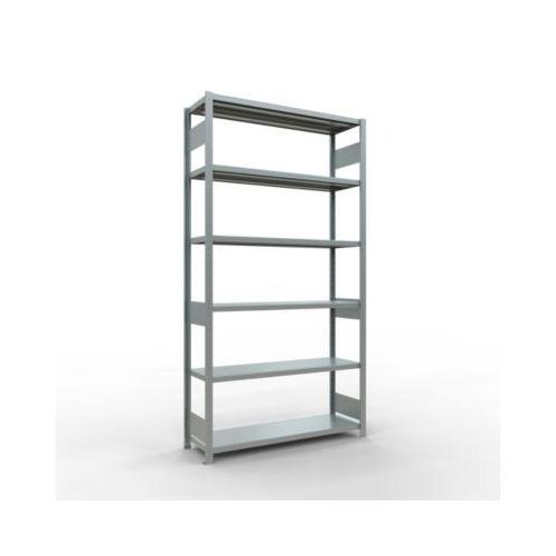 4004514282583 - Schulte MULTIplus250 Steckregal Grundregal 5 Fachböden bis 250 kg je Fachboden werkzeuglos montierbar B 1300 x T 400 x H 2500 silbergrau