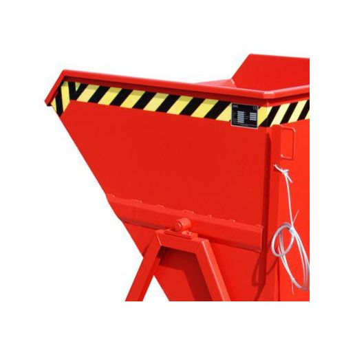 4052462048522 - Späne-Kippmulde Bauer SKS 550 Stahl rot B 1250 x T 1200 x H 1170 mm 550 l bis 1000 kg Rollen Ablasshahn Manuelle Kippvorrichtung