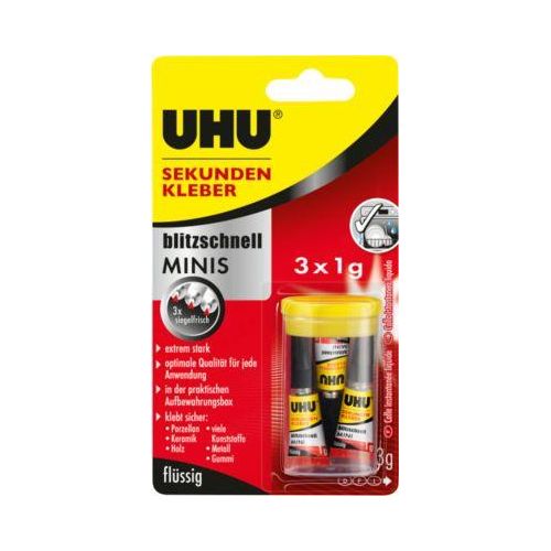 4026700454154 - Alleskleber Permanent blitzschnell MINIS Flüssig Transparent 3 x 1 g 45415 4026700454154 - Alleskleber Permanent blitzschnell MINIS Flüssig Transparent 3 x 1 g 45415