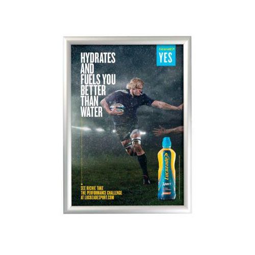 8698473842207 - Alu-Klapprahmen A1 auf Gehrung mit Anti-Reflex Folie silbern eloxiert B 624 x T 25 x H 871 mm