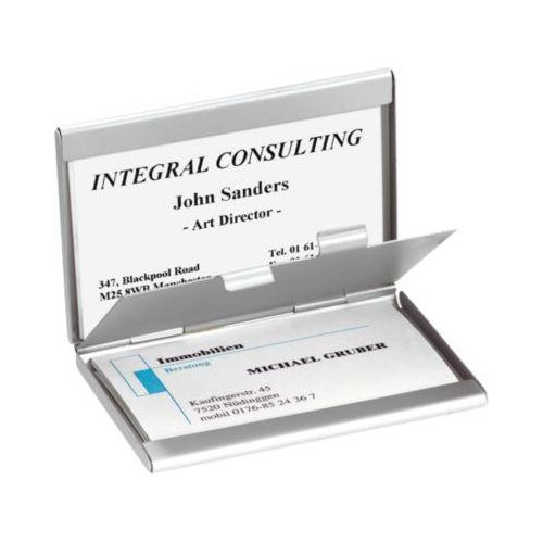 4004360980633 - Visitenkarten-Etui Alu matt silber bis 90x58mm Twin 4004360980633 Sigel