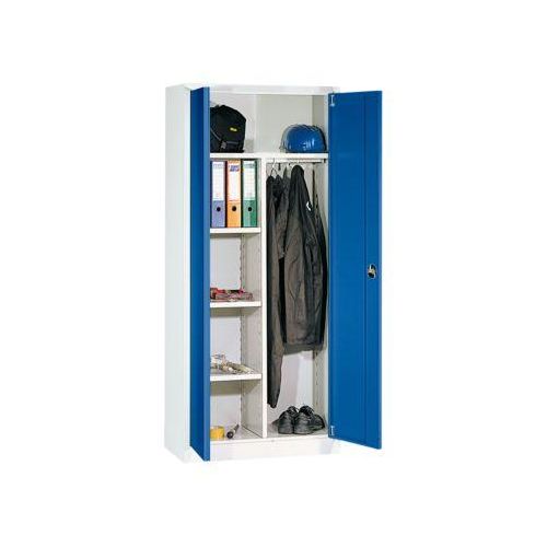 4260610840205 - Putzmittelschrank 111273 lichtgrau enzianblau 800 x 380 x 1800 cm aufgebaut