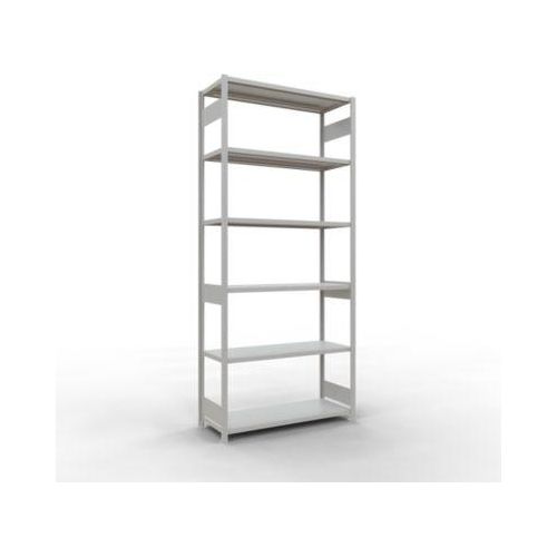 4058255012442 - Schulte MULTIplus250 Steckregal Grundregal 7 Fachböden bis 250 kg je Fachboden werkzeuglos montierbar B 1300 x T 500 x H 3000 lichtgrau