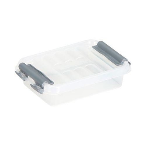 8711112832008 - helit the q-line Aufbewahrungsbox mit Deckel transparent Lebensmittelechte stapelbare Kunststoffbox mit Klickverschluss 1 Box 02 Liter