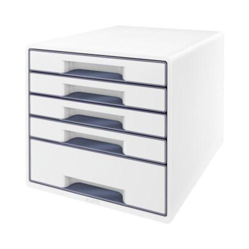 4002432115402 - AKTION LEITZ Schubladenbox WOW Cube  perlweiß grau 52142001 DIN A4 mit 5 Schubladen 1 St mit Prämie nach Registrierung