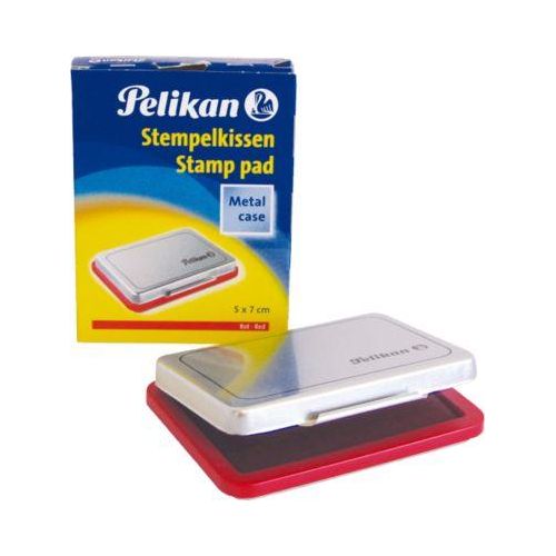 4012700331182 - Stempelkissen 331181 No3 Größe 3 rot getränkt ohne Öl 7x5cm im Metallgehäuse 4012700331182 Pelikan