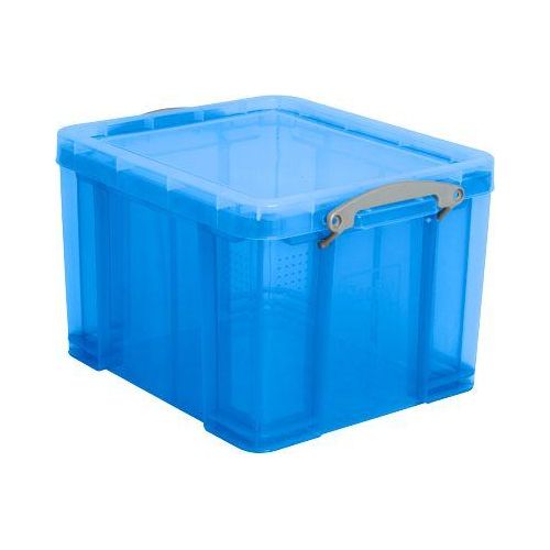 5060024801330 - Aufbewahrungsbox 35TBCB 35 Liter mit Deckel für A4 Ordner Hängemappen außen 480x390x310mm Kunststoff blau transparent 50600