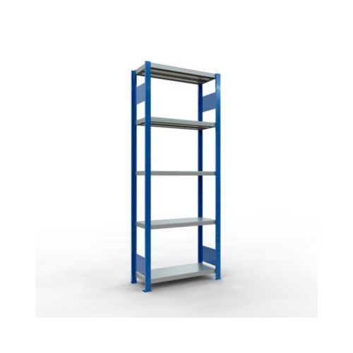 4004514281951 - Schulte Lagertechnik Fachbodenregal-Stecksystem MULTIplus 250 Grundregal Längenriegel 2000x750x300 mm 5 Böden enzianblau verzinkt