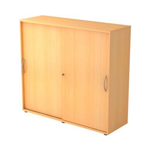 4032062140697 - Schiebetürenschrank TARA 3 Ordnerhöhen B 1200 x T 400 x H 1180 mm abschließ- & stapelbar Buche-Dekor