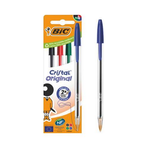 3086123737211 - Cristal Kugelschreiber mit Kappe Stärke M - 04 mm - sortiert - 4 Stück 3086123737211 BIC 4 Stück 3086123737211 - Cristal Kugelschreiber mit Kappe Stärke M - 04 mm - sortiert - 4 Stück 3086123737211 BIC 4 Stück