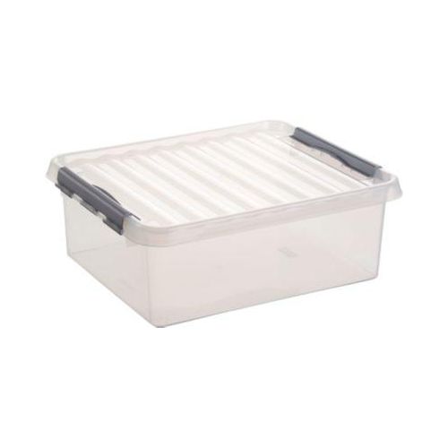 8711112779006 - helit the q-line Aufbewahrungsbox mit Deckel transparent Lebensmittelechte stapelbare Kunststoffbox mit Klickverschluss 1 Box 1 Liter