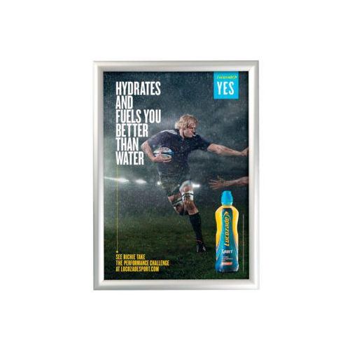 8698473439629 - Alu-Klapprahmen A3 auf Gehrung mit Anti-Reflex Folie silbern eloxiert B 327 x T 25 x H 450 mm