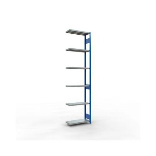 4004514282453 - Schulte Lagertechnik Fachbodenregal-Stecksystem MULTIplus 250 Anbauregal Längenriegel 3000x750x300 mm 7 Böden enzianblau verzinkt