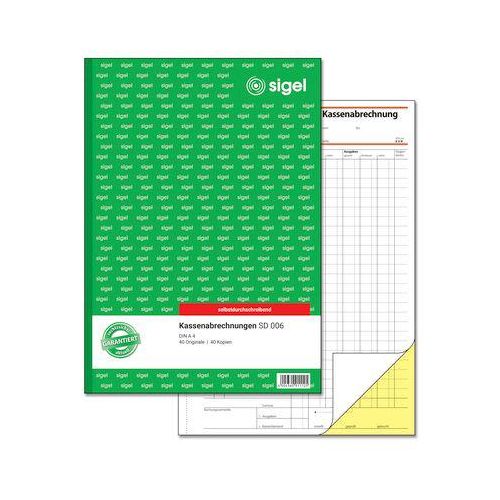 4004360911125 - Kassenabrechnung SD006 A4 selbstdurchschreibend 2x40 Blatt 4004360911125 Sigel 4004360911125 - Kassenabrechnung SD006 A4 selbstdurchschreibend 2x40 Blatt 4004360911125 Sigel