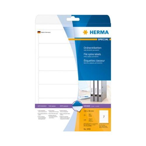 4008705050906 - selbstklebende Rückenschilder A4 Etiketten 5090 grau schmal kurz 38x192mm (BxH) selbstklebend permanent  4008705050906 175 Stück