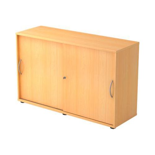 4032062140185 - Schiebetürenschrank TARA 2 Ordnerhöhen B 1200 x T 400 x H 748 mm abschließ- & stapelbar Buche-Dekor