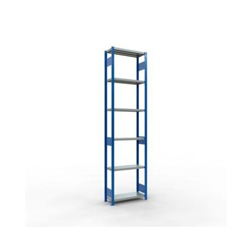 4004514282156 - Schulte Lagertechnik Fachbodenregal-Stecksystem MULTIplus 250 Grundregal Längenriegel 3000x750x300 mm 7 Böden enzianblau verzinkt