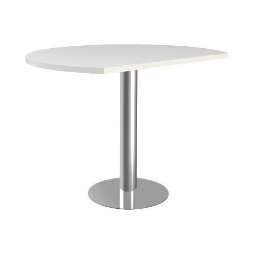 4044917434080 - Anbautisch höhenverstellbar Lago weiß chrom halbrund 800 1000 x 1000 x 720 - 820 cm