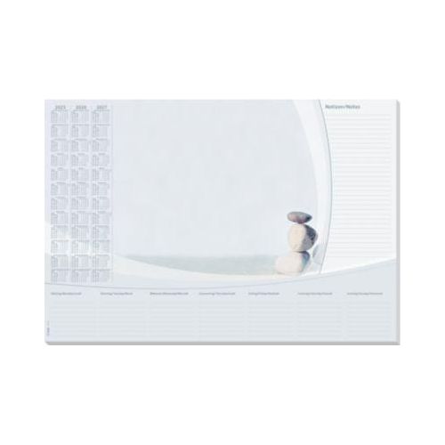 4004360909887 - - Schreibunterlage Design 595 x 41 cm (b x h) ohne Folienauflage 2022-2024 Papier grau Harmony 30 Bl