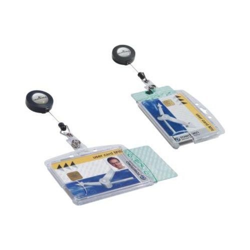 4005546802770 - DURABLE Geschlossener Ausweishalter für 2 Karten im Format 54 x 87 mm Mit Daumenstanzung und Jojo 4005546802770 - DURABLE Geschlossener Ausweishalter für 2 Karten im Format 54 x 87 mm Mit Daumenstanzung und Jojo