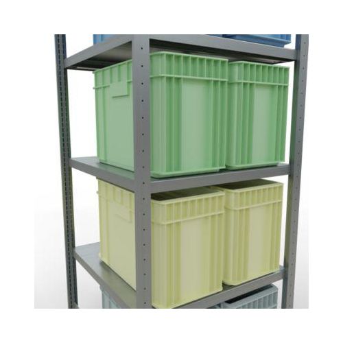 4004514284013 - Schulte Lagertechnik Fachbodenregal-Stecksystem MULTIplus 250 Grundregal Längenriegel 2000x750x800 mm 5 Böden verzinkt