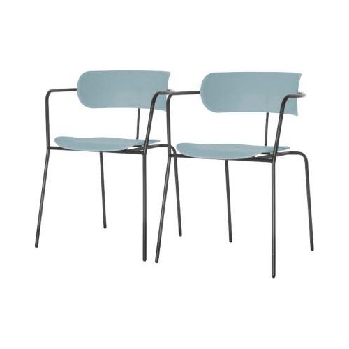 3660141233179 - Stuhl BISTRO stapelbar bis zu 4 Stück B 535 x T 545 x H 760 mm Stahlrohr & Polypropylen blau 2 Stück