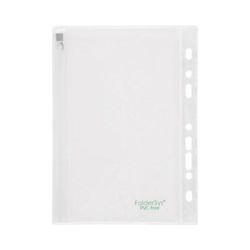 4250037430165 - Sichthülle FolderSys Gleitverschuss Abheftrand mit EURO-Lochung PVC-frei EVA-Folie transparent A5 10 Stück