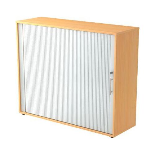 4032062151631 - Rollladenschrank Melaminharzbeschichtete Spanplatte 2 Fachböden abschließbar 1200 x 400 x 1100 mm Braun Silber