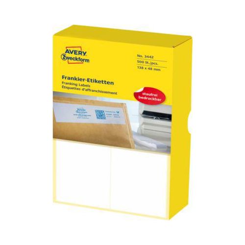 4004182034422 - Frankieretiketten 3442 geeignet für Frankiermaschinen 138 x 48 mm 1000 Stück 1 Pack Spezialpapier weiß