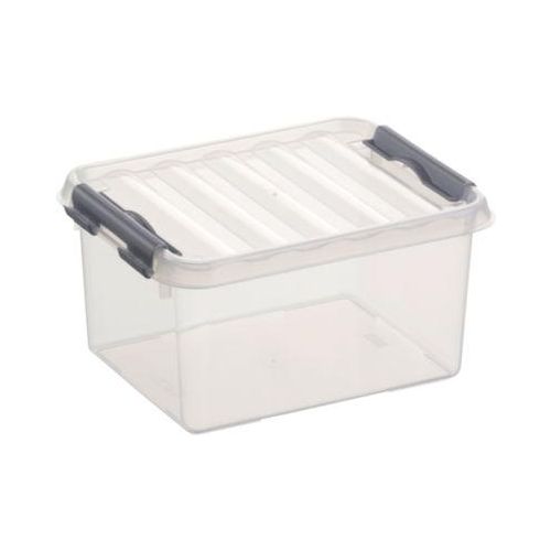 8711112780002 - helit the q-line Aufbewahrungsbox mit Deckel transparent Lebensmittelechte stapelbare Kunststoffbox mit Klickverschluss 1 Box 2 Liter