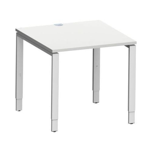 4250510843017 - Genius Schreibtisch Modena Flex Quadrat 4-Fuß Rechteckrohr B 800 x T 800 x H 650-850 mm lichtgrau weißaluminium