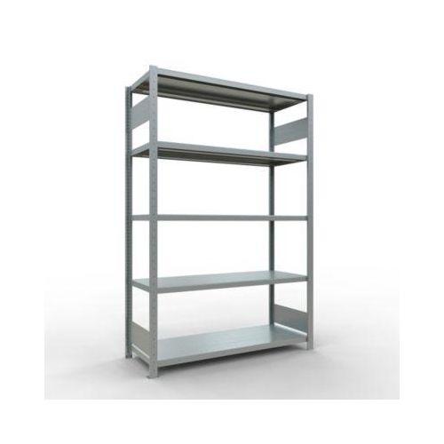 4004514283009 - Schulte MULTIplus250 Steckregal Grundregal 5 Fachböden bis 250 kg je Fachboden werkzeuglos montierbar B 1300 x T 500 x H 2000 silbergrau