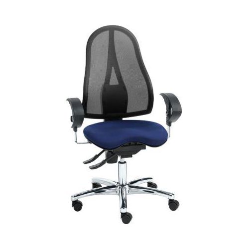 4014296123608 - Bürostuhl SITNESS 15 Permanentkontakt mit Armlehnen Netzrücken Fitness-Orthositz schwarz blau