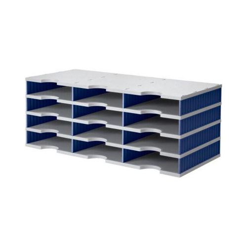 7612176104371 - AKTION Sortierstation Styrodoc grau blau mit 12 Fächer + GRATIS Böhme Fruchtkaramellen Kaubonbons 2500 g