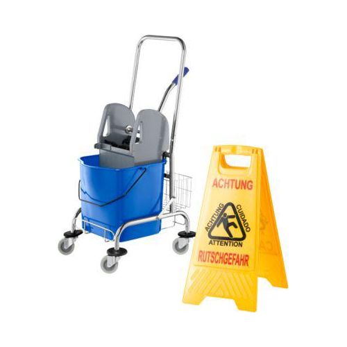 4250510815939 - Sparset Reinigungswagen 27 Liter + Gratis Aufsteller Rutschgefahr zweisprachig
