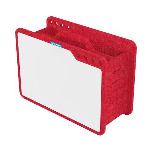 4057305071743 - PLAYROOM Moderationskoffer PLAYBOARD Toolbox integriertes Whiteboard weiß Recycling-PET-Rahmen rot B 420 x T 180 x H 280 mm