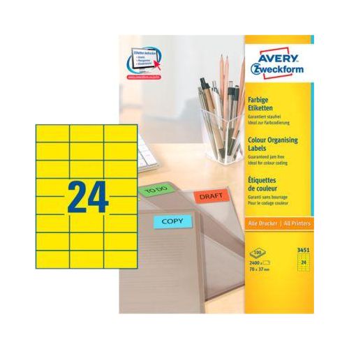 4004182034514 - 3451 Universal-Etiketten 70 x 37 mm Papier Gelb 2400 St Permanent haftend Tintenstrahldrucker Laserdrucker Farblaserdrucker Kopierer 4004182034514 - 3451 Universal-Etiketten 70 x 37 mm Papier Gelb 2400 St Permanent haftend Tintenstrahldrucker Laserdrucker Farblaserdrucker Kopierer