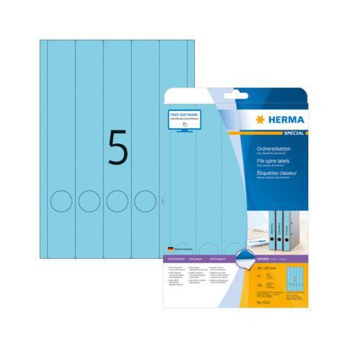 4008705051330 - selbstklebende Rückenschilder A4 Etiketten 5133 blau schmal lang 38x297mm (BxH) selbstklebend permanent  4008705051330 100 Stück