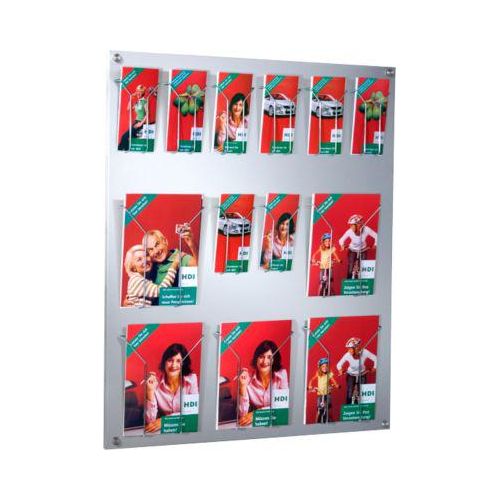 4044917416307 - Wandprospekthalter Fokus alusilber für 18 Fächer DIN lang-Formate 4044917416307 Kerkmann