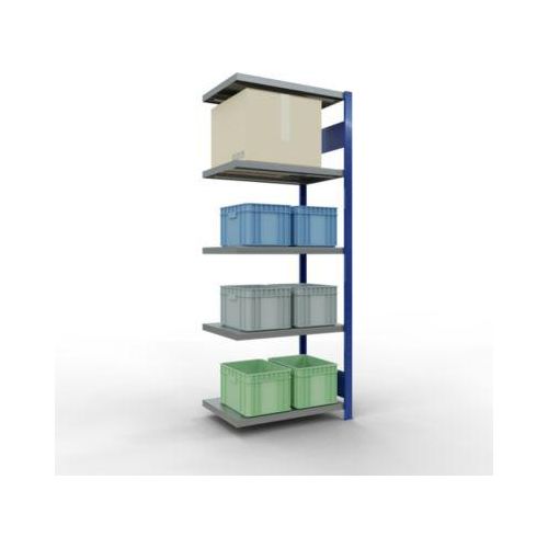 4004514283283 - Schulte Lagertechnik Fachbodenregal-Stecksystem MULTIplus 250 Anbauregal Längenriegel 2000x750x500 mm 5 Böden enzianblau verzinkt