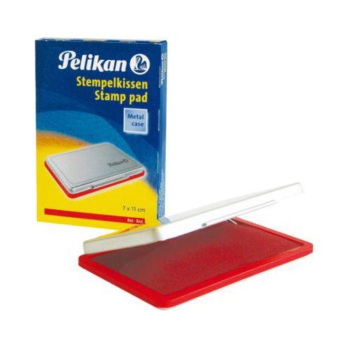 4012700331021 - Stempelkissen 331025 No2 Größe 2 rot getränkt ohne Öl 11x7cm im Metallgehäuse 4012700331021 Pelikan