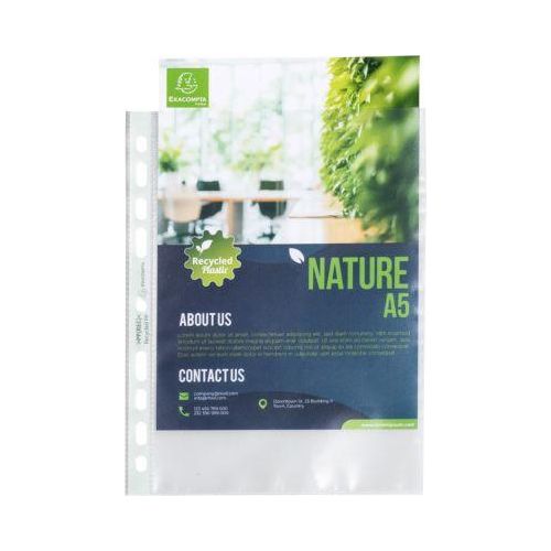 3130630511007 - Prospekthüllen Forever® aus Recycling-Polypropylen genarbt 60µ für DIN A5 50 Stück