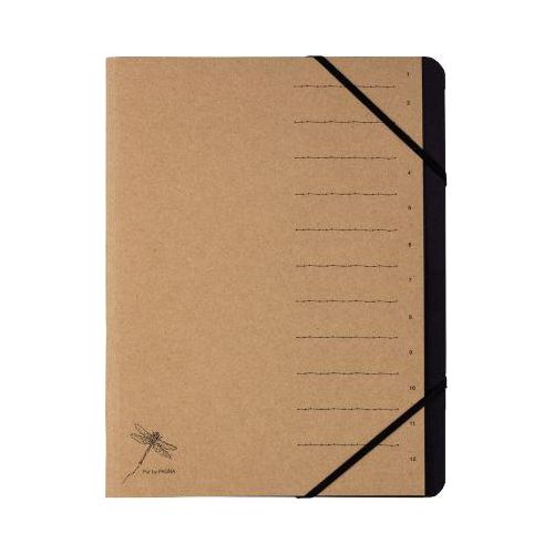 4013951015241 - Ordnungsmappe Pur by PAGNA A4 12 Fächer numerischer Deckelaufdruck 2 Schaulöcher Recyclingkarton