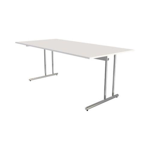 4044917434042 - Schreibtisch Toledo höhenverstellbar Rechteck C-Fuß-Gestell Breite 2000 mm weiß